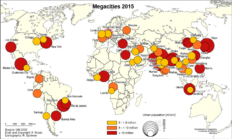 Map of Megacities 2015